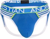 Andrew Christian ALMOST NAKED® Retro Gym Jock Elect Blue - TAILLE M - Sous-vêtements pour hommes - Jockstrap pour homme - Jock pour hommes