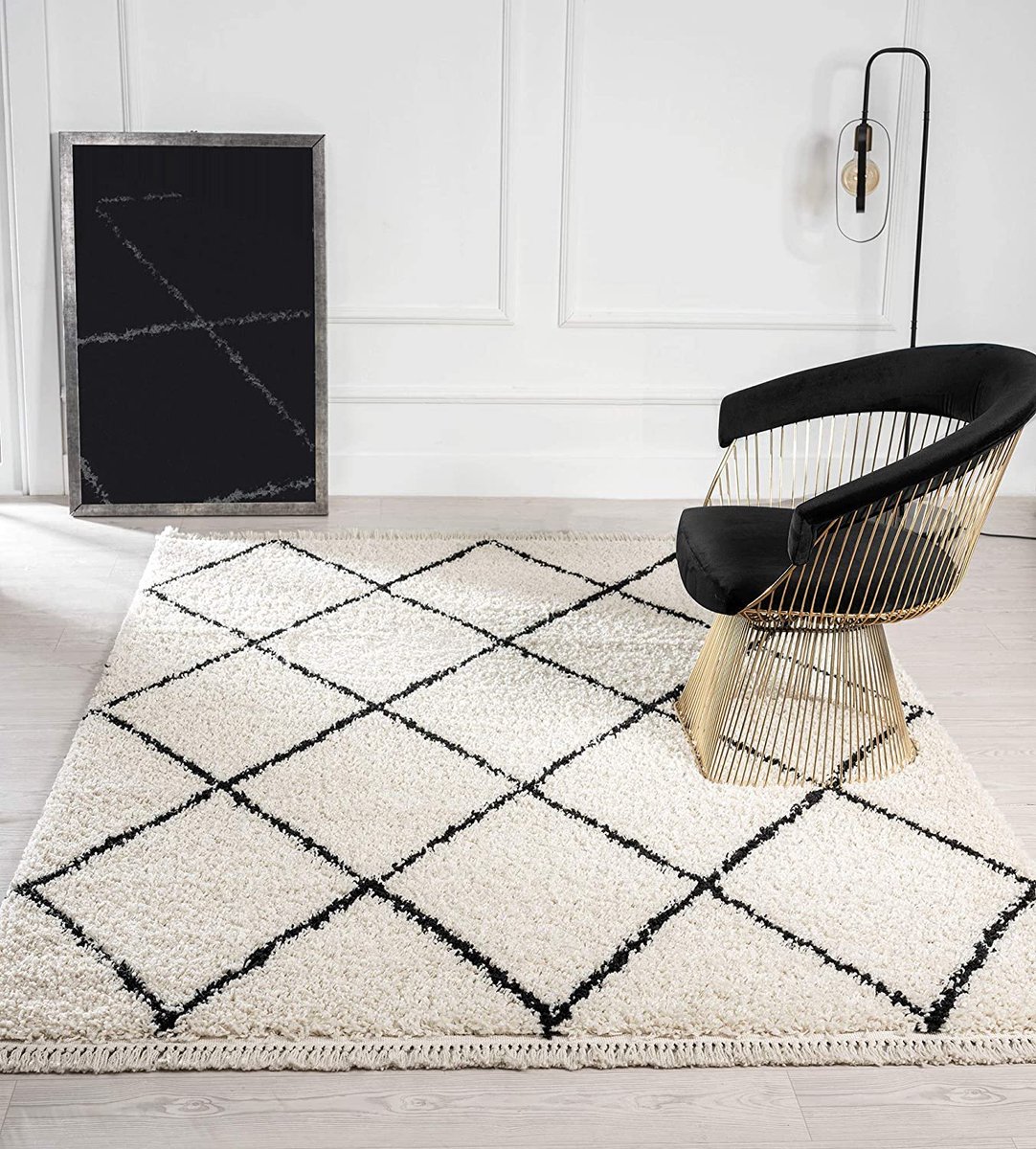 the carpet Relax Glamour Tapis Shaggy Moderne et Doux, Poils Longs, Tapis  de Salon