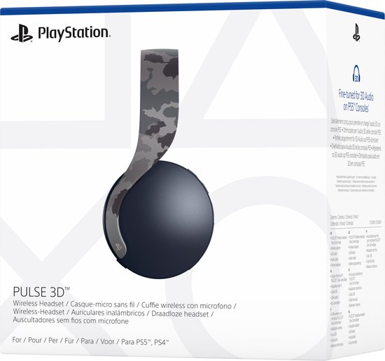 PLAYSTATION Casque gamer sans fil PS5 Pulse 3D Grey Camo (9406891