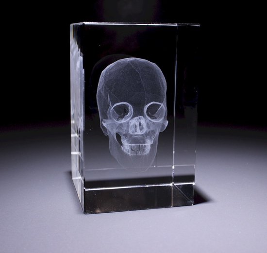 Crâne modèle Anatomie - bloc de verre 3D - cadeau infirmière/ cadeau médecin/  cadeau