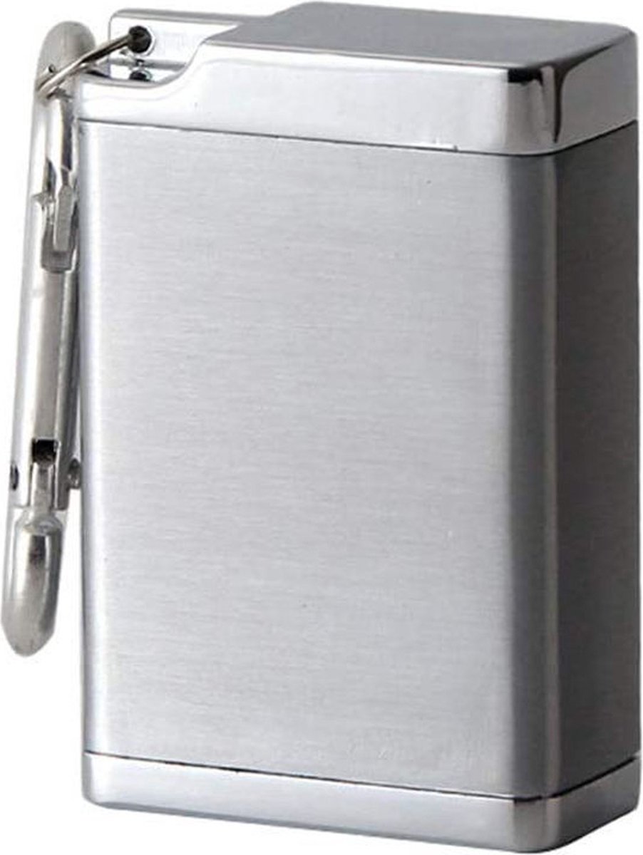 Goedkoopste Draagbare Asbak Sleutelhanger - Pocket Asbak - Mini Ashtray - Metalen Portable Asbakje - Pocket Reis Asbak Zilver metallic met Deksel