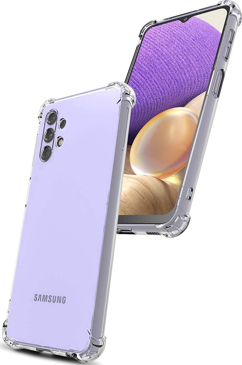 Anti shock Siliconen met Camera/Lens Bescherming Hoesje - Geschikt voor Samsung Galaxy A13 4G / A32 5G - Extra sterke hoeken back cover - Transparant