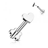 Piercing titanium push in hartje 1.2x8 - zilver - LMPiercings