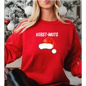 Dames sweater-Foute kersttrui- Kerst Muts- kleur rood- Maat 3XL