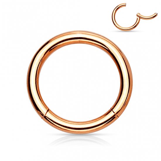 Piercing ring high quality rose gold plated 1.2 x 6 mm