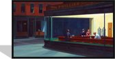 Edward Hopper poster Nighthawks ingelijst - Café Nighthawks - Houten lijst - 50 x 70 cm