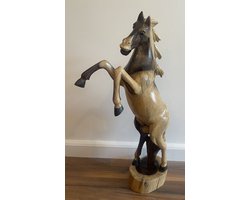 Steigerend paard - Hout - Maat L - Handgemaakt