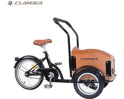 Clamber Kinder bakfiets zwart - 16inch - afgemonteerd