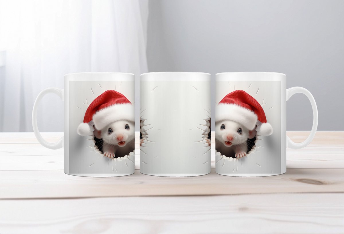 Koffiemok kerst 3D Muisje