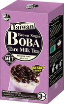 JWAY Instant Boba Bubble Tea - Thé au lait Taro - 3 portions - Complet avec Bobas et paille durable