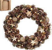 House of Seasons Kerstkrans - Ø50 cm - Bruin