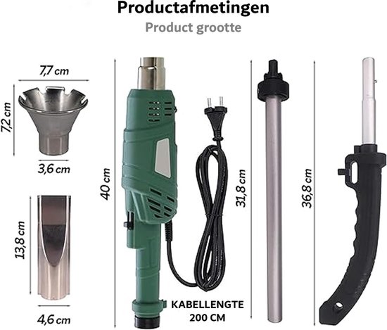 Elektrische onkruidverwijderaar - BBQ brander - 2000W - Onkruidbranders