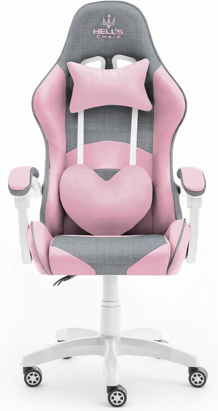 Chaise de jeu - Chaise de bureau ergonomique - Ajustable - Rose - Enfants