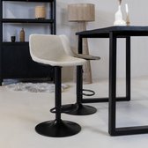 Tabouret de bar en tissu bouclette sable avec dossier ouvert (lot