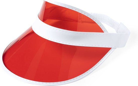 Pare-soleil - Casquette solaire - Casquette solaire - Femme - Homme - Fermeture élastique - Ajustable - PVC - Taille unique - Rouge