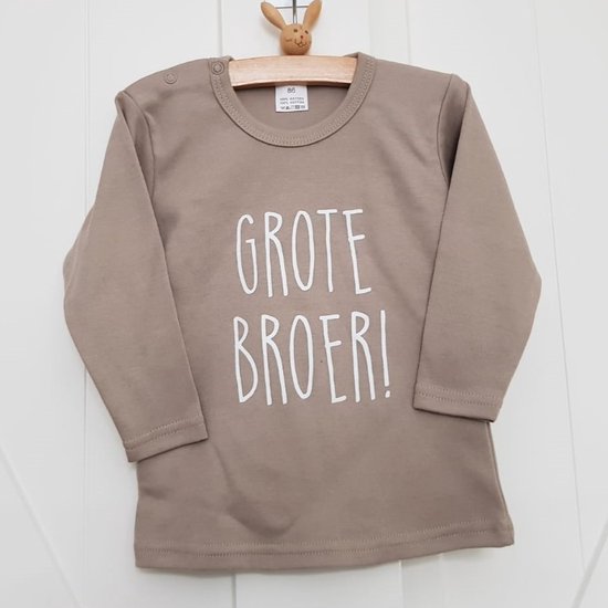 Tee shirt Annonce Grossesse grand frère garçon je vais être grand frère | t-shirt à manches longues | beige | taille 86 annonce de grossesse annonce bébé