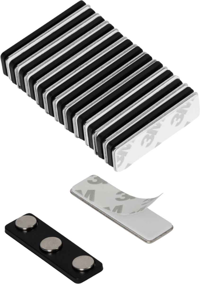 Smeba Magneet voor Badge- 12 Stuks - Met Zelfklevende Plakstrip