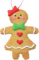 Kersthanger/ornament -gingerbread peperkoek vrouwtje -1x st- kunststof - 11 cm