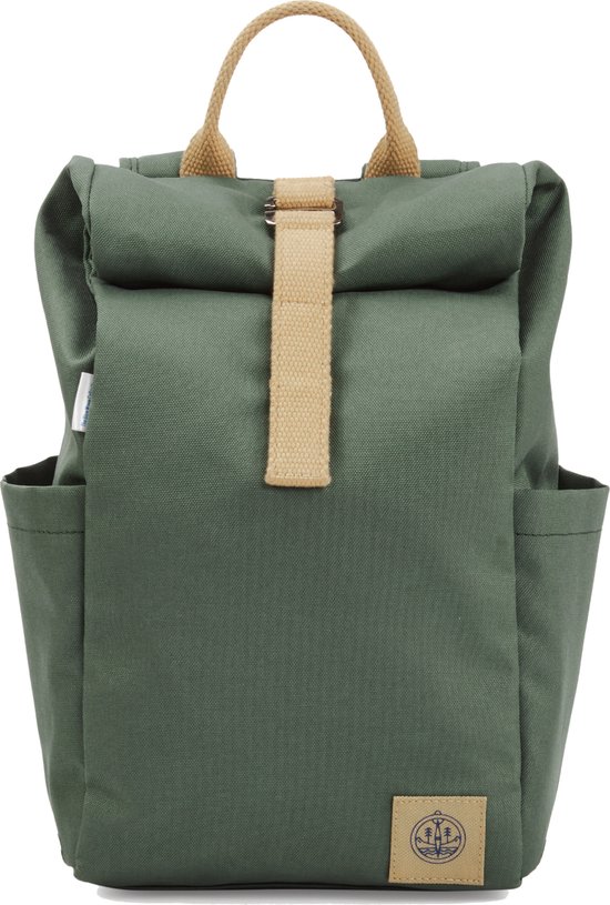 Le Collectif BlueWave - Cycle Re.18 | Rolltop Backpack Mini - Plastique recyclé - Petit sac à dos 9 à 13 L - Femme & Homme - Imperméable et Durable - Vert