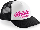 Bellatio Decorations vrijgezellenfeest pet voor dames - Bride to be - zwart/wit - snapback cap