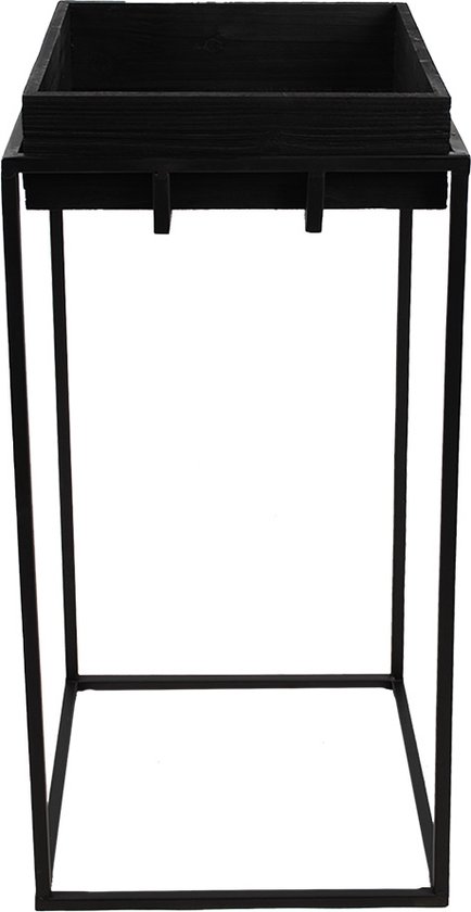 Clayre & Eef Plantentafel 31x31x65 cm Zwart IJzer