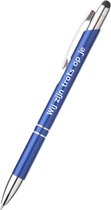 Akyol - wij zijn trots op je pen - blauw - gegraveerd - Motivatie pennen - collega - pen met tekst - leuke pennen - grappige pennen - werkpennen - stagiaire cadeau - cadeau - bedankje - afscheidscadeau collega - welkomst cadeau - met soft touch