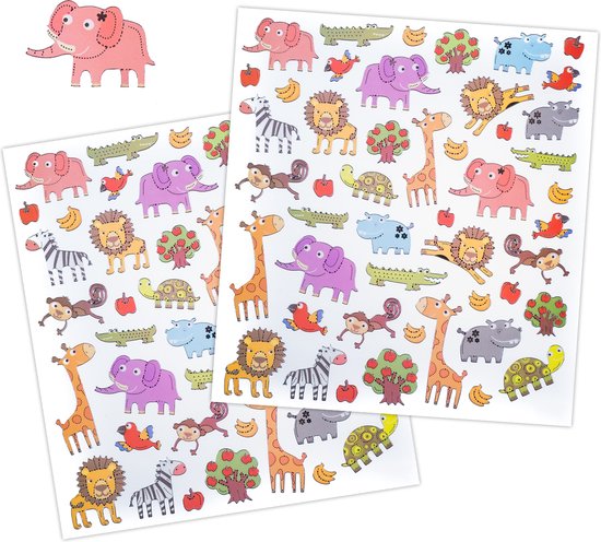 Dieren Stickervellen met Glitters - Dierentuin Stickers - Dieren Stickers - Knutselen Kinderen - Knutselen Volwassenen - Knutselen Meisjes - Stickers voor Jongens - Beloningsstickers - Hobbystickers - Stickers voor Kinderen - Dierenstickers