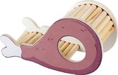 Duvoplus - Hok - Knaagdier - Knaagdieren Houten Speelhuis Drumstick 20x7,8x10,5cm Meerkleurig - 1st