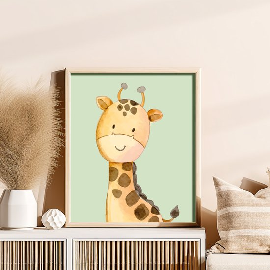 Poster Girafe verte - Poster chambre enfant - Poster Chambre de bébé -  Poster Animaux... | bol