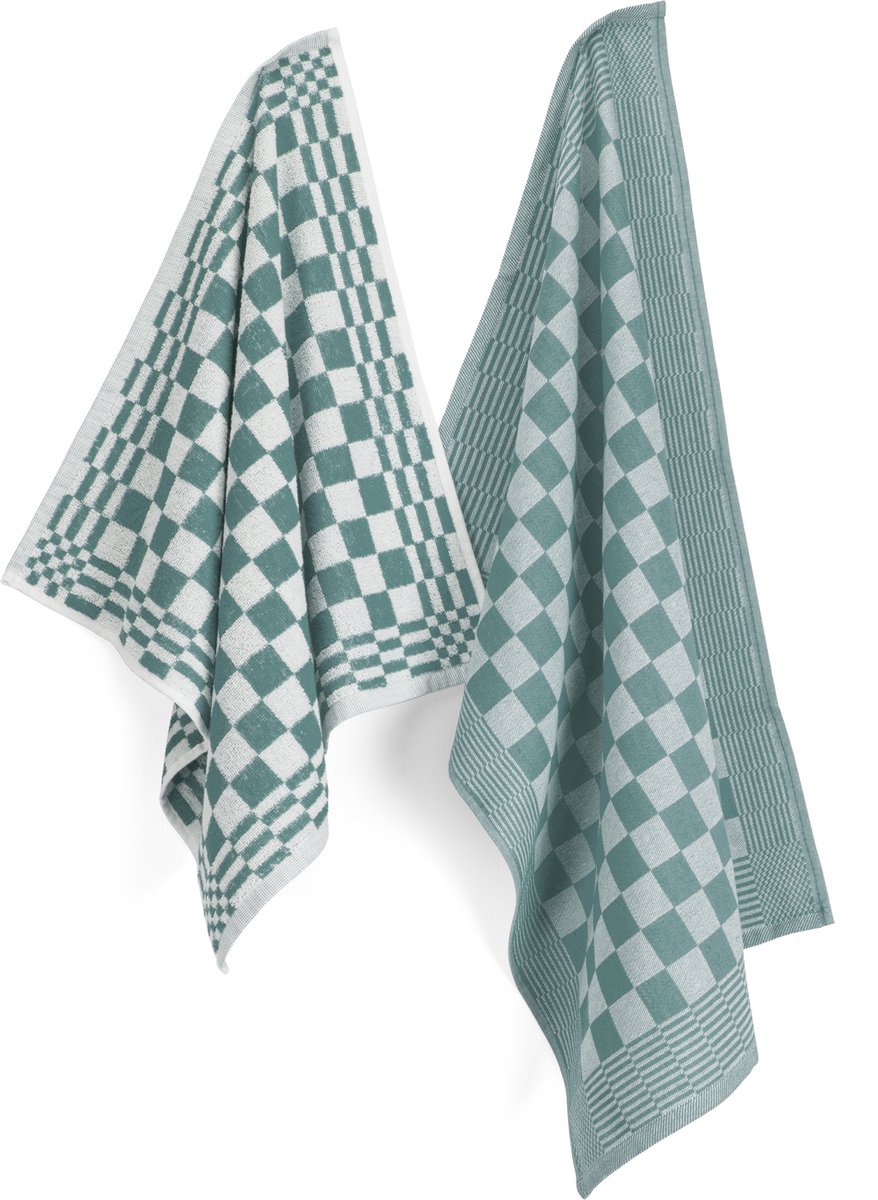 Theedoek jade groen 50x70 6 stuks Mingle Moose.