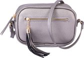 Nouka Zilveren Dames Tas – Schoudertas – Crossbody – Handtas – met Verstelbare en Afneembare Tassenriem / Schouderriem