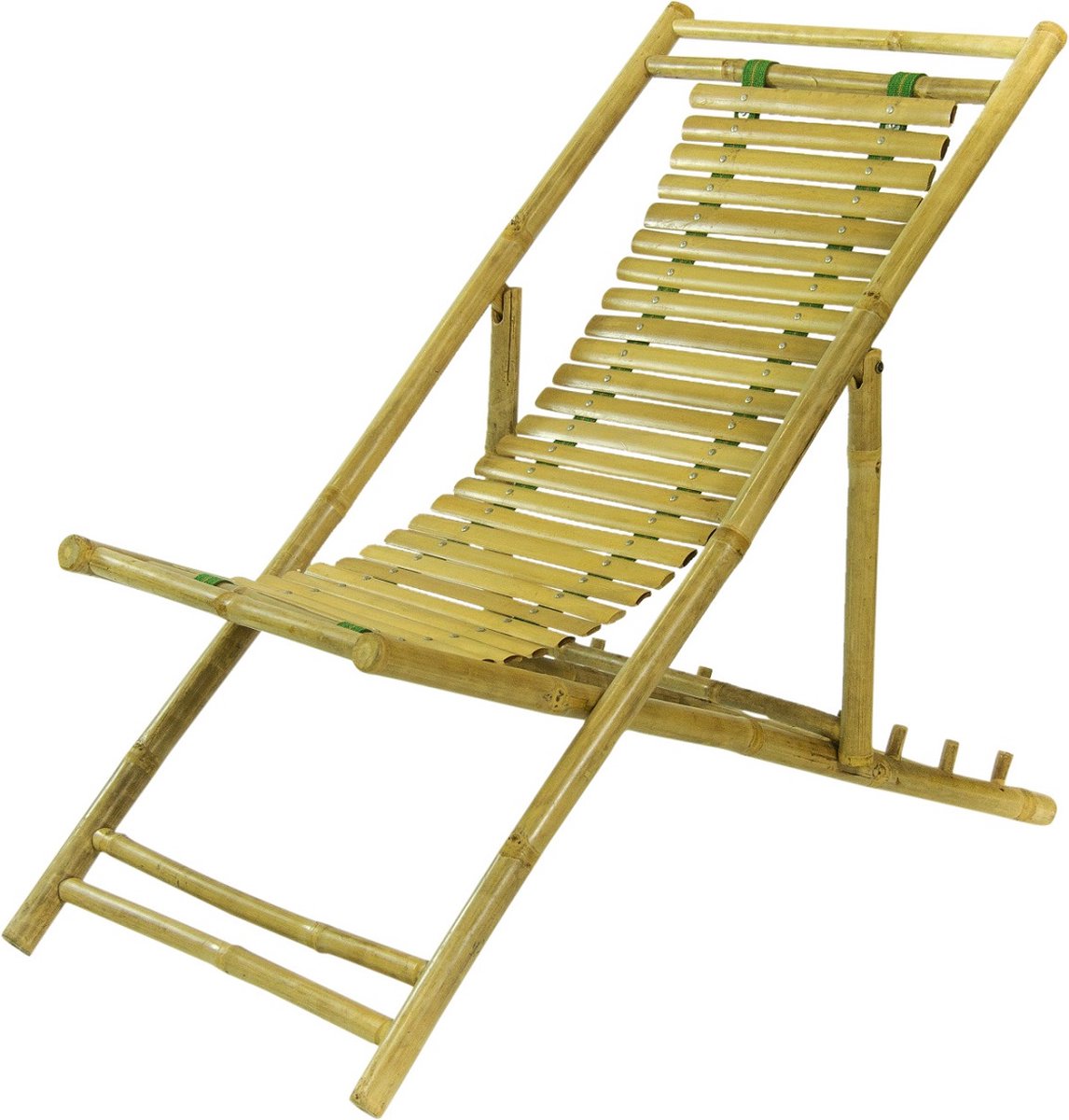 Bamboe Strandstoel - Stevige Luxe Ligstoel/zonnestoel - 3 Standen Verstelbaar - Naturel