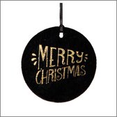 Cartes de Noël en velours de Luxe - 12 pièces - Étiquettes cadeaux - 10 x 10 cm - noir avec or - avec un ruban
