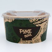 CUPSZ Kraft Poke Bowl Met Deksel - Maaltijd Bowl - Karton - 1.000 ml (36 oz.) - Per 300 stuks
