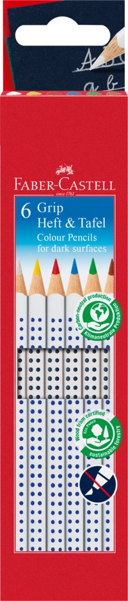 Faber-Castell kleurpotloden – voor papier en schoolbord – doosje 6 stuks – FC-113210