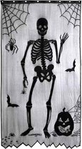 Halloween Decoratie Deur Versiering Halloween Deurgordijn Backdrop Feest Deur Gordijn Feest Versiering Zwart Skelet