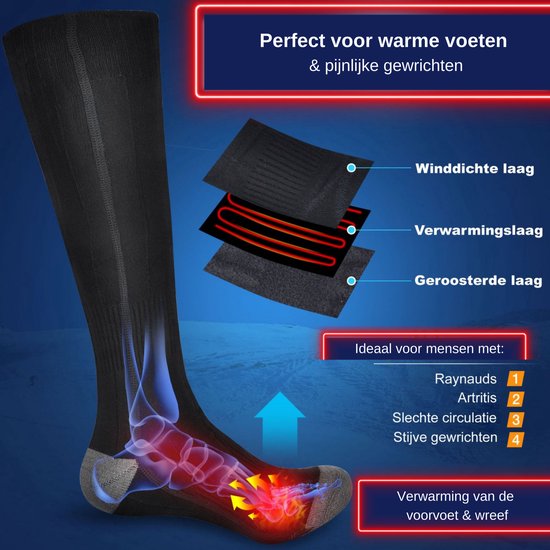 Verwarmde Sokken - Elektrische Sokken - Thermo Sokken - Oplaadbare Accu -  Unisex - 3... | bol