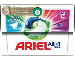 Ariel All-in-1 Pods Wasmiddelcapsules Color Clean & Fresh Air 34 stuks