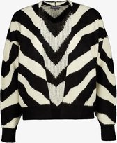 TwoDay dames vest met zebrastrepen zwart/wit - Maat L