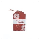 Luxe Kerst kaartjes - Cadeau Kaartjes - Hout - - let it snow - 20 Stuks