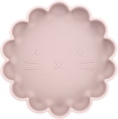 Dutsi - Série Cub - Assiette bébé en Siliconen avec motif lion - 18 cm - Rose tendre