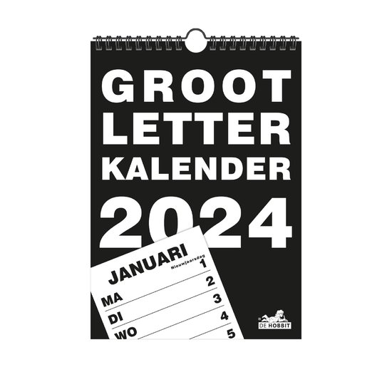 Grootletter Kalender 2024 (20cmx15cm) A5 Formaat