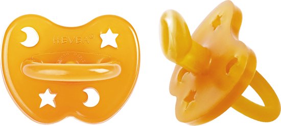 HEVEA - Fopspeen - 2 Stuks - Orthondontisch - Naturel -3-36 mnd - 100% natuurrubber