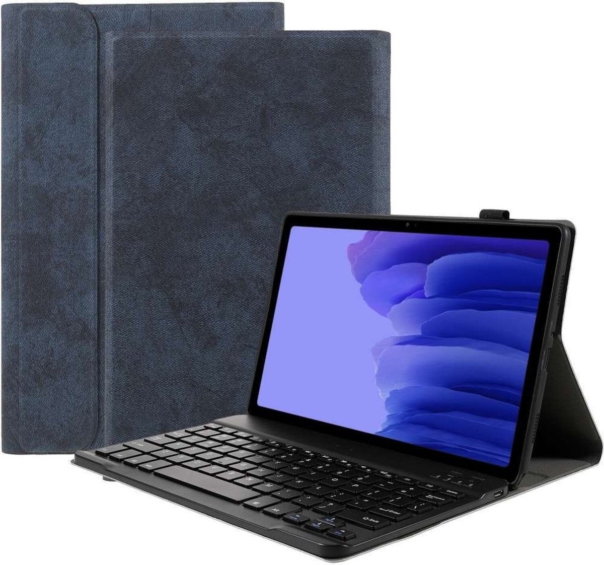 Just in Case Galaxy Tab A7 2020 Vintage Bluetooth Keyboard Cover - QWERTY - Blue