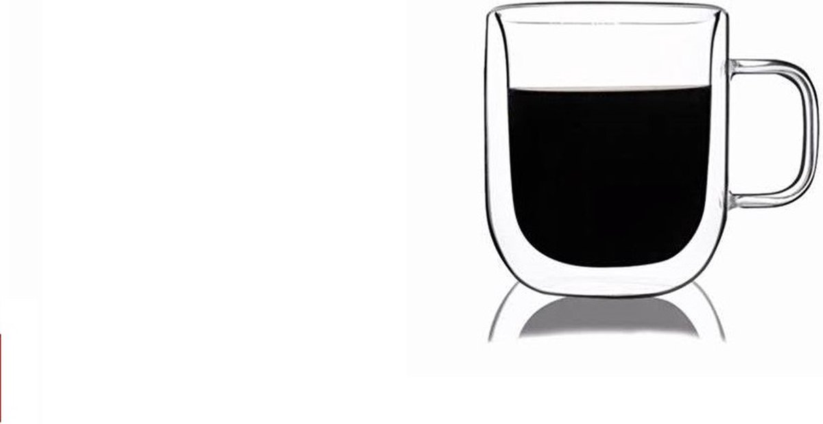 Homestar-Theeglazen - 225 ml - 4 stuks - Dubbelwandige glazen - Koffieglazen - Theeglas met oor - Theeglas - Cappuccino glazen