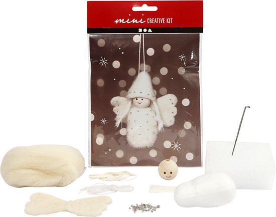 Creative mini kit Schattige Kerstengel - hoogte 10 cm