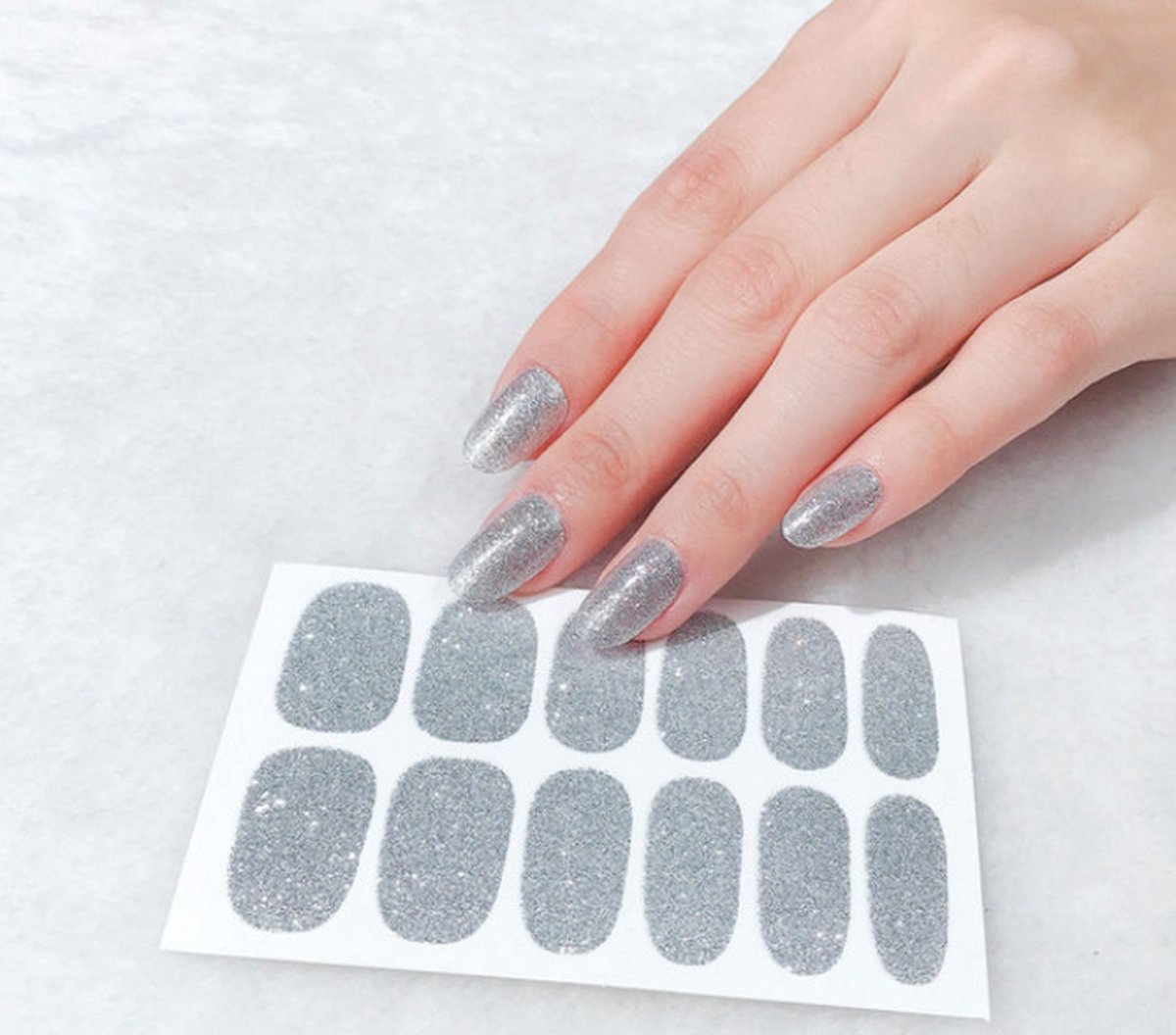 Zelfklevende Nagellak - Sticker Nagellak - Sticker - Plak Nagellak - Nail Art - Nagel Assessoires - Nagellak - Glitter - Zilver