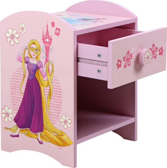 Nachtkastje kinderkamer met houten poten