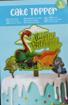Taart topper dinosaurus - cake topper 3 stuks - taartversiering - taartdecoratie - decoratie - feest dino