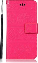 Shop4 - Geschikt voor Samsung Galaxy S10e Hoesje - Wallet Case Tribal Olifant Roze